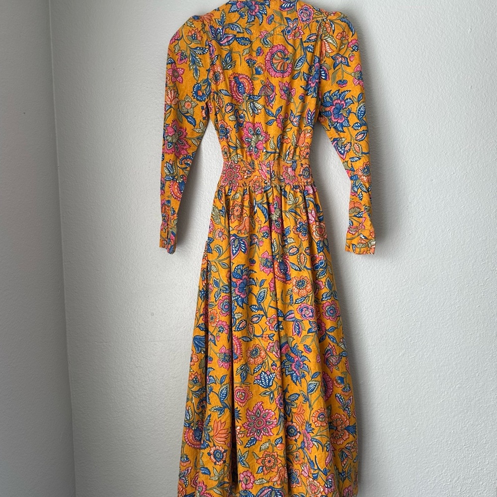 House of Harlow 1960 Cheyna Orange Floral Dress Front Tie open front midi XS - Picture 12 of 16
